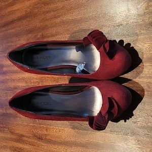 Womens red Suede heels size 8